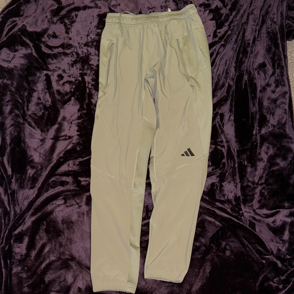 adidas Men's sage green slim fit Training Joggers - Picture 2 of 8